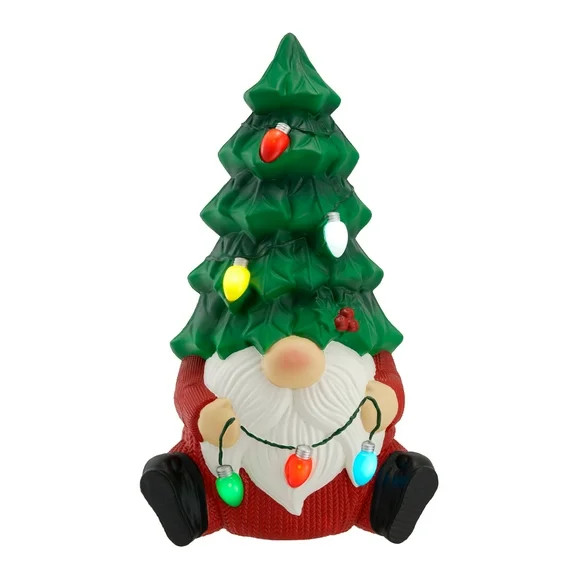 Lighted Blow Mold Christmas Tree Gnome Outdoor Decoration, Multicolor, 30", by Holiday Time | Walmart (US)