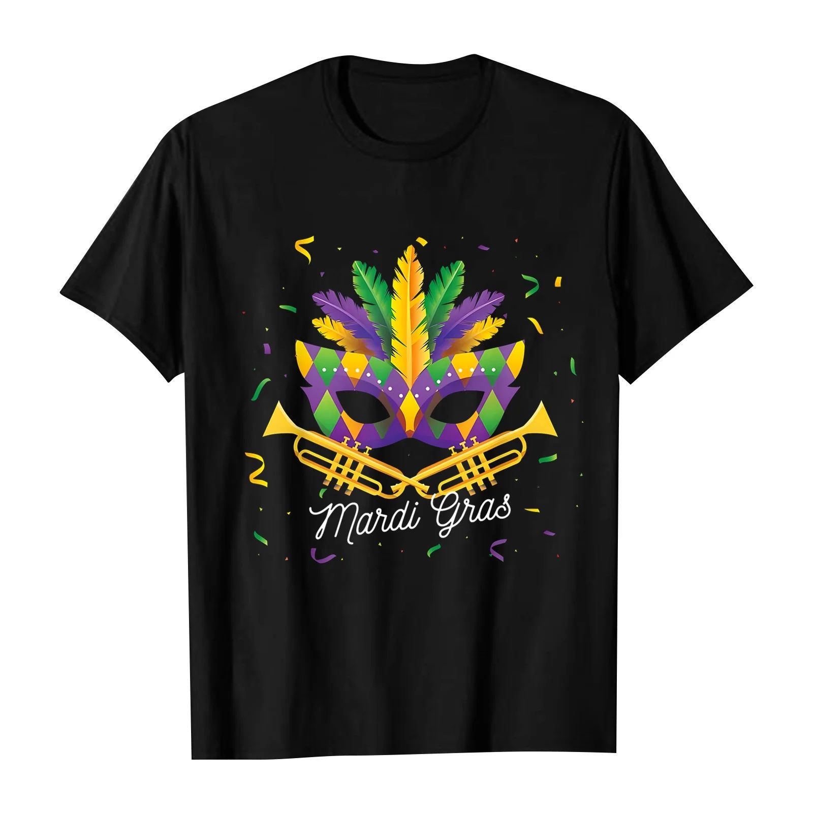 It's Mardi Gras y'all Dressy Shirts for Women Short Sleeve Crew Neck Carnival Themed Tunic Tops P... | Walmart (US)