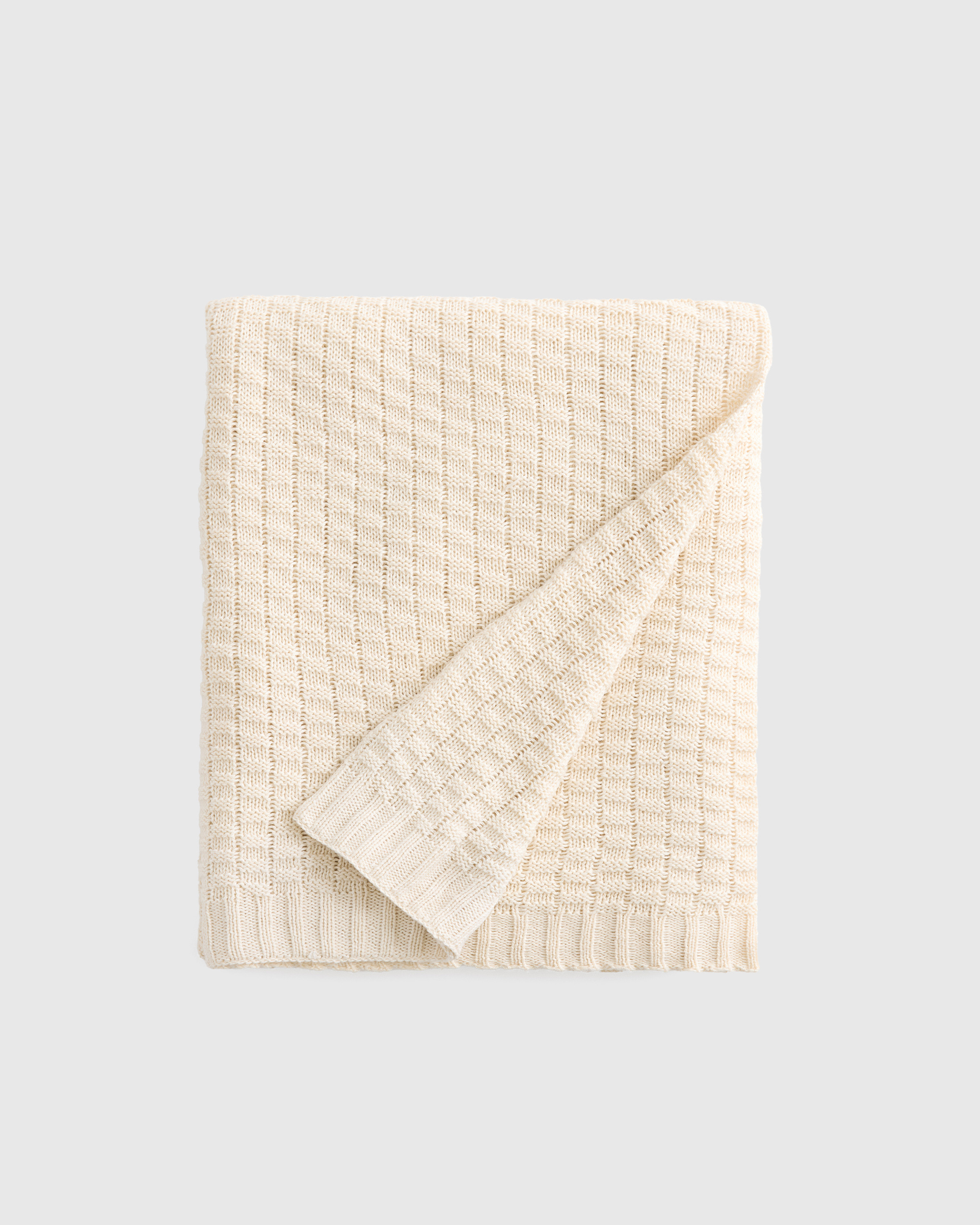 Quince | Cotton Cashmere Knit Blanket in Ivory, Size 50x60 | Quince