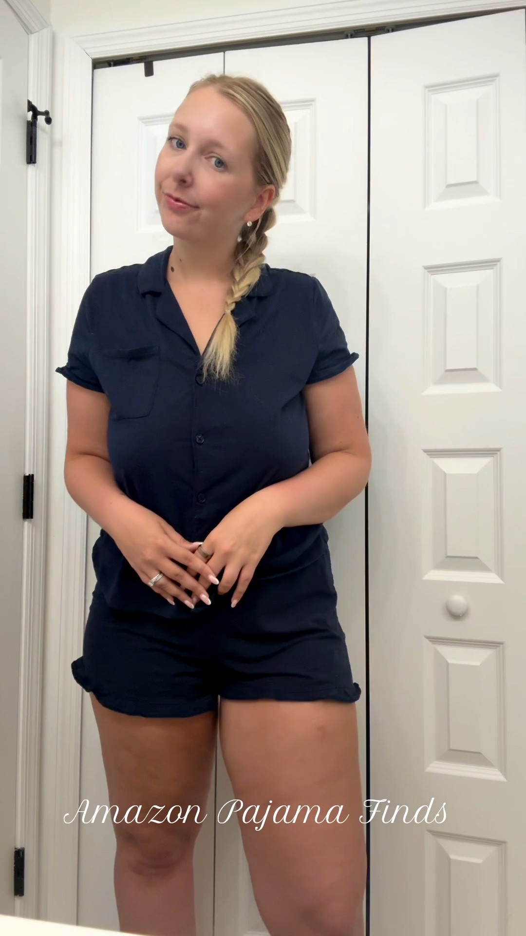 The cutest navy blue ruffle pajama set from Amazon! 💙 Made with a soft, breathable cotton-blend fabric that’s lightweight, comfy, and perfect for sleeping or lounging. These classic pajamas also make the sweetest bridesmaid pajamas, getting-ready outfits, bridal party gifts, or matching girls’ sleepwear. Such a cozy Amazon find you’ll wear year-round!

#AmazonFinds #AmazonFashion #PajamaSet #BridesmaidPajamas #MatchingPajamas #Loungewear #CottonPajamas #CozyStyle #WeddingMorning #LTKStyle