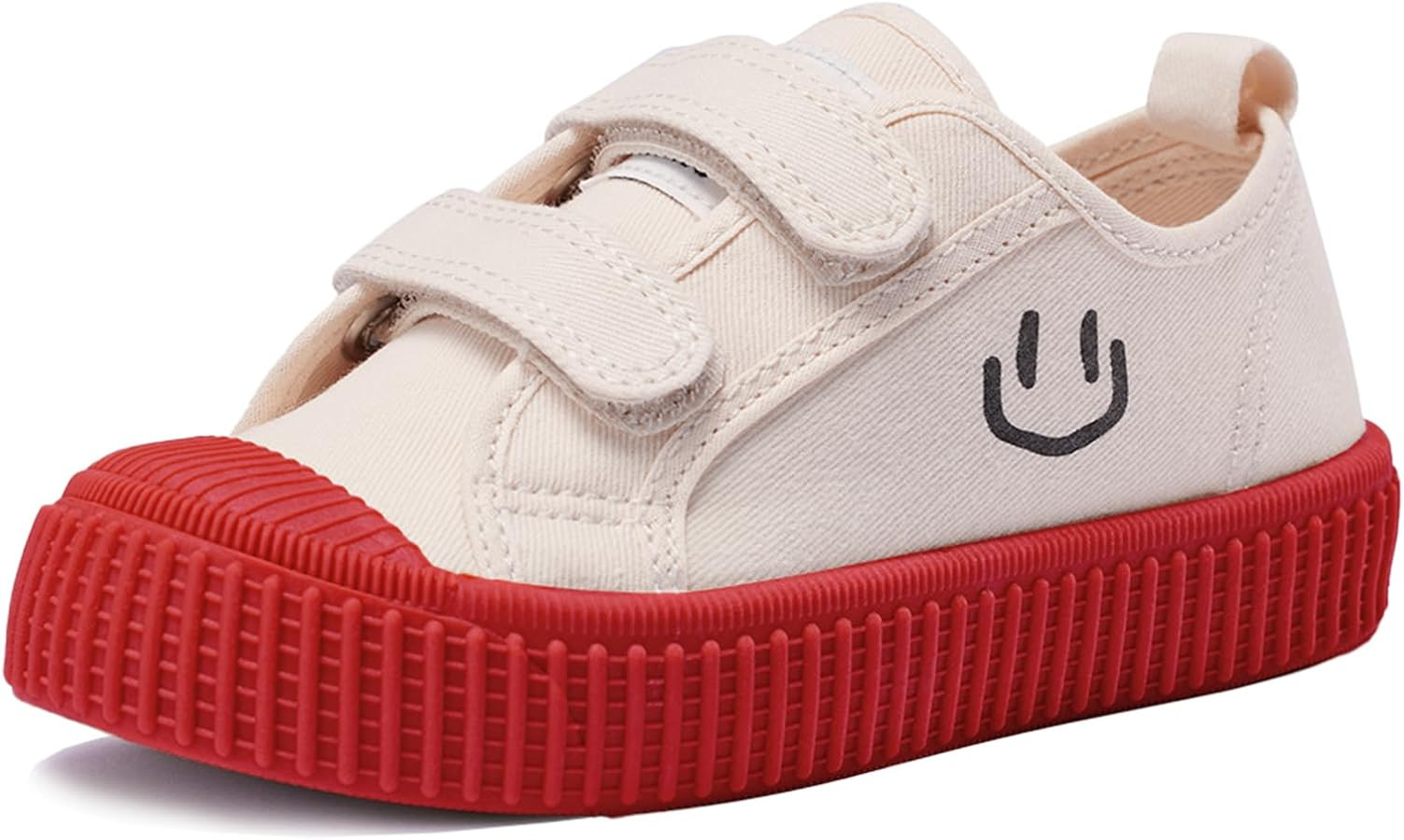 HAPPY NOCNOC Toddler Shoes for Boys & Girls, Canvas Dual Hook and Loops Sneakers with Candy-Color... | Amazon (US)