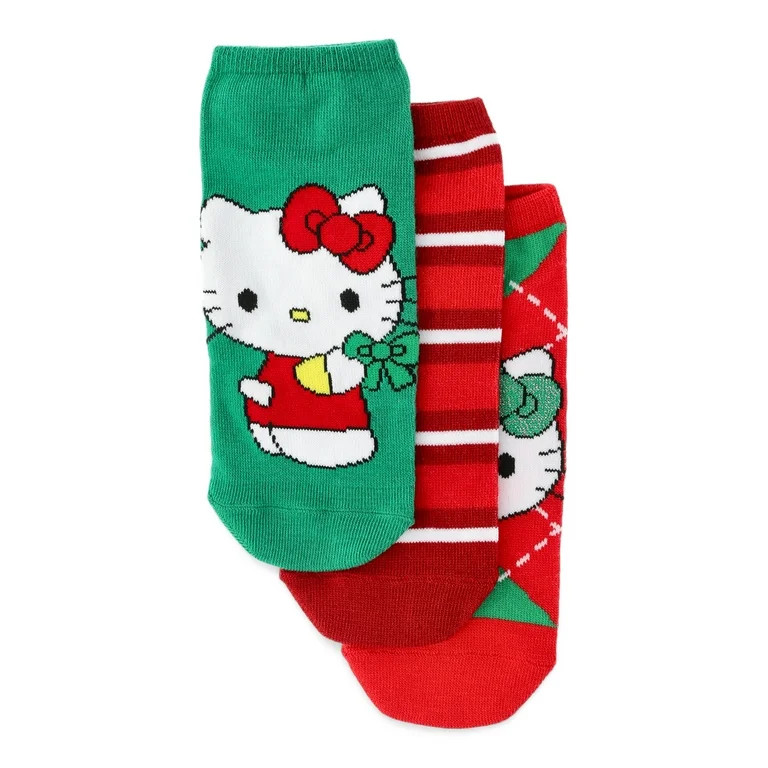 Hello Kitty Women's Holiday No-Show Socks, 3-Pack, Size 4-10 | Walmart (US)