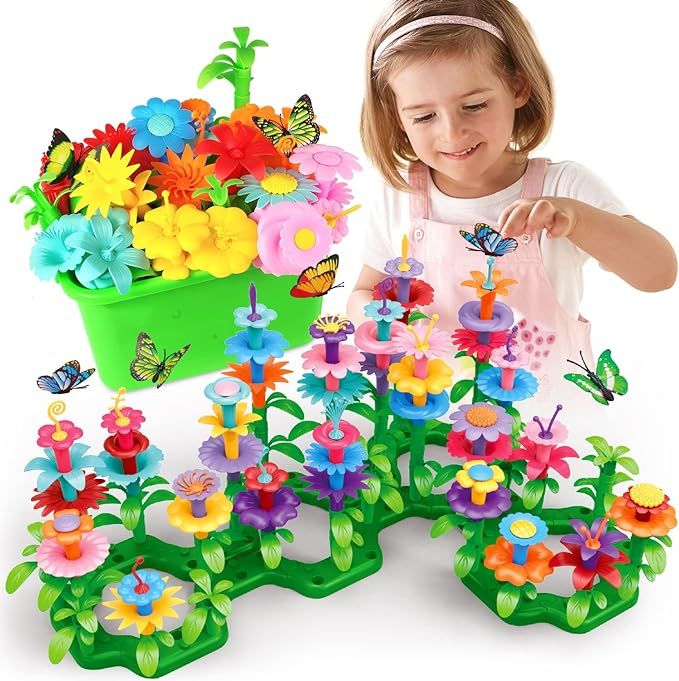 SpringFlower Gifts Toys for Girls 3 4 5 6 7 Years Old, Flower Garden Building Kit with Storage ca... | Amazon (US)