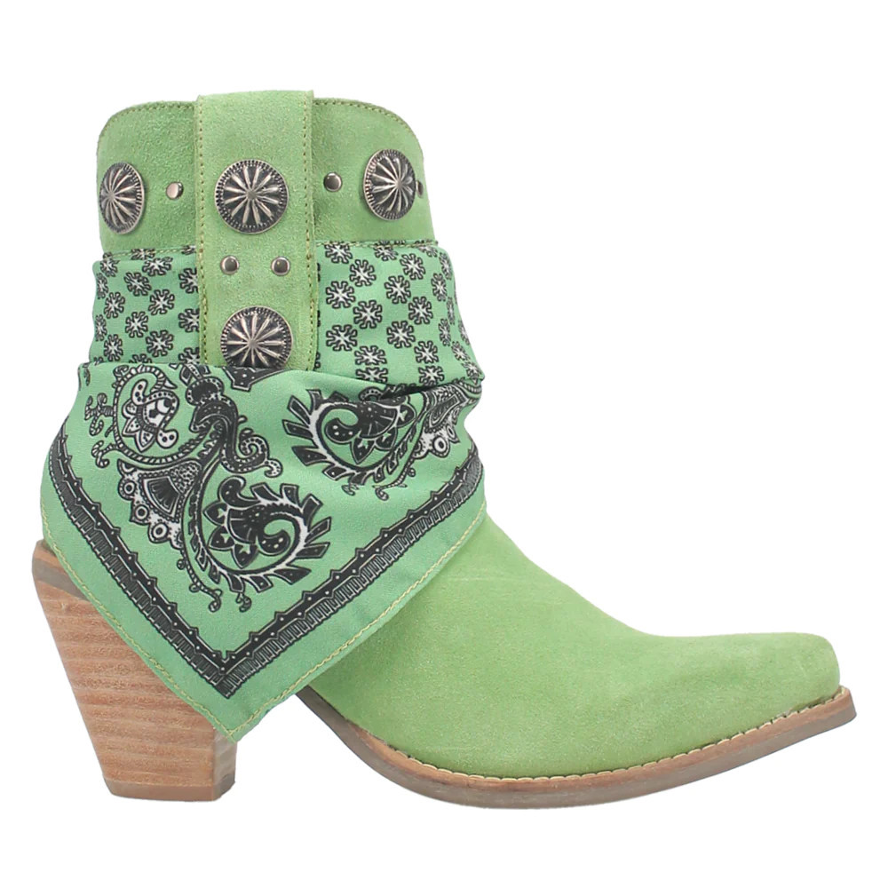 Shop Green Womens Dingo Bandida Round Toe Cowboy Booties | Shoebacca