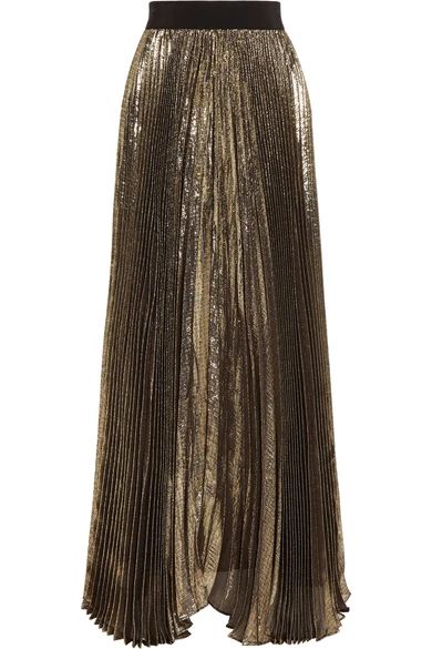 Katz plissé silk-blend lamé maxi skirt | NET-A-PORTER (UK & EU)