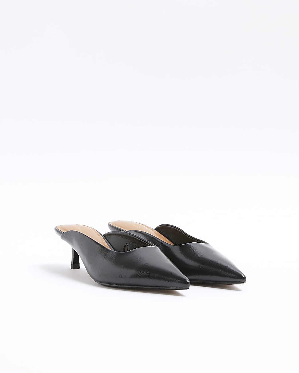 Black kitten heeled mule shoes | River Island (UK & IE)