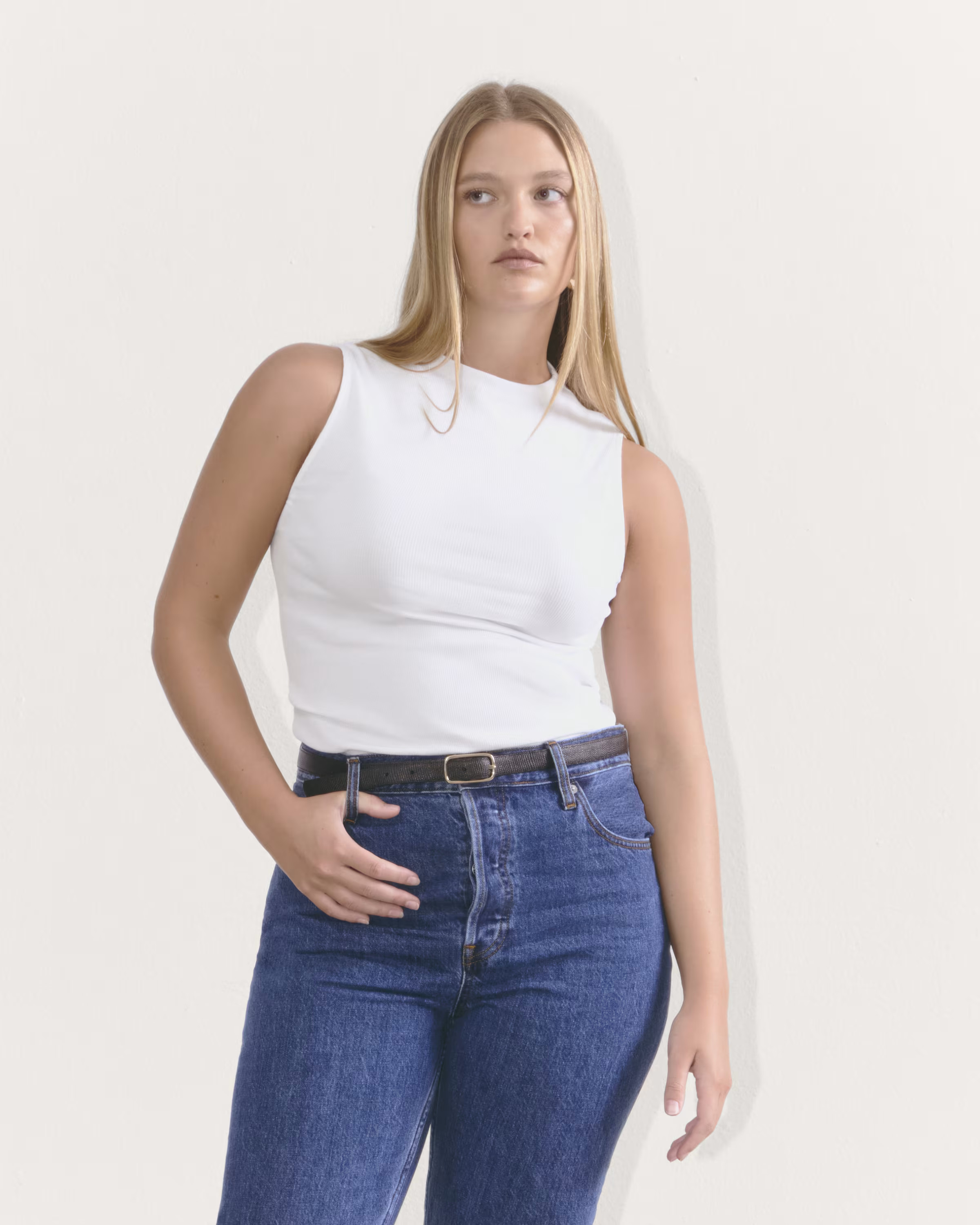 The Luxe Rib Funnel-Neck Tank | Everlane