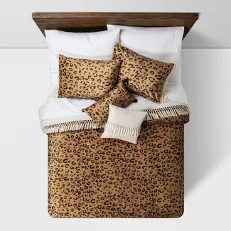 Cassina Leopard Velvet Comforter Set Brown - Opalhouse™ | Target