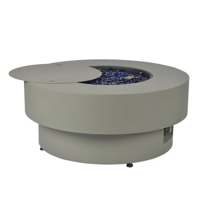 BAIDE HOME 32.5" Round Steel Low Profile Propane Fire Pit Table, 50,000 BTU Outdoor Gas Fire Pit ... | Walmart (US)