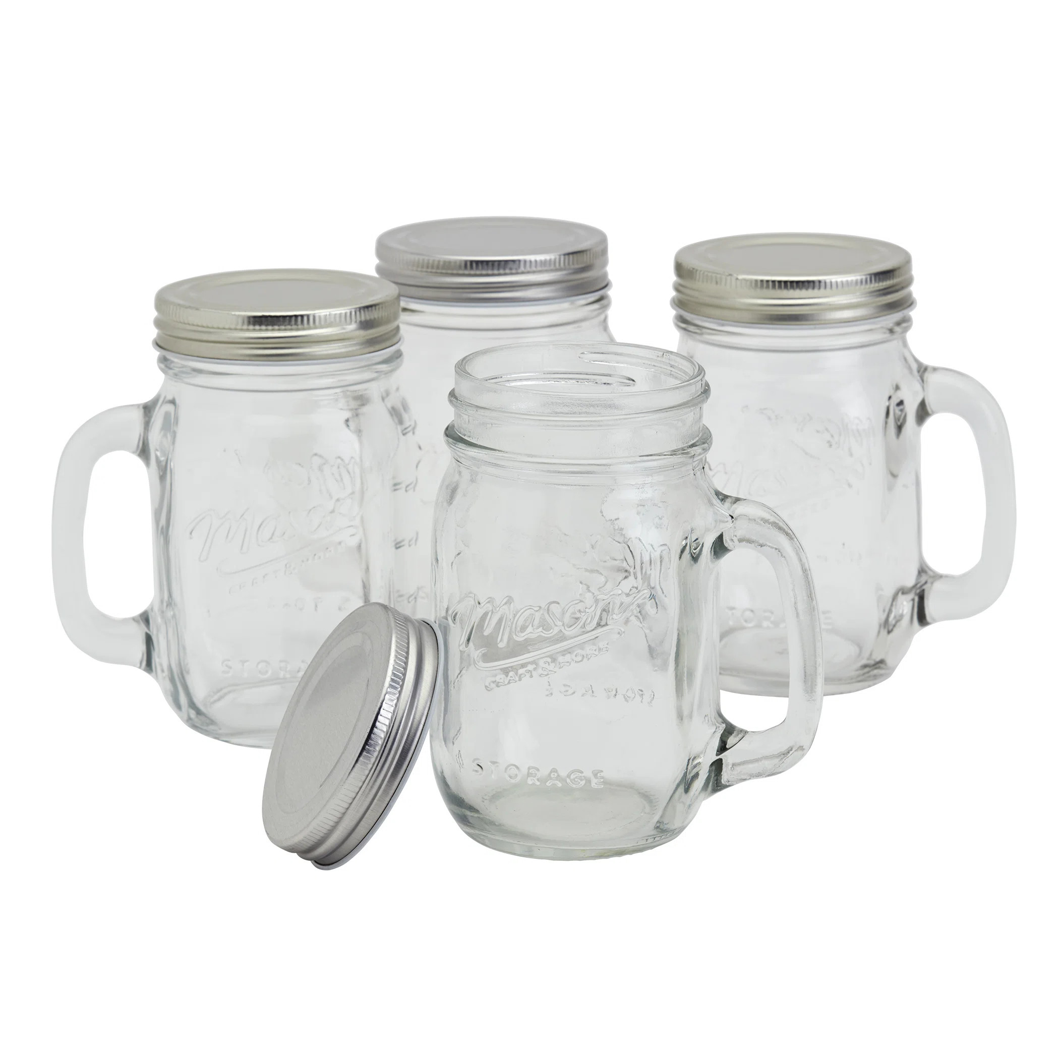 Mason Craft & More 8pc 16oz Mason Jars with Lids (Set of 4) | Wayfair North America