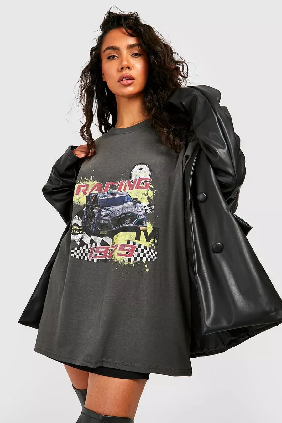 M-sport Racing License Oversized Printed Slogan T-shirt | Boohoo.com (UK & IE)