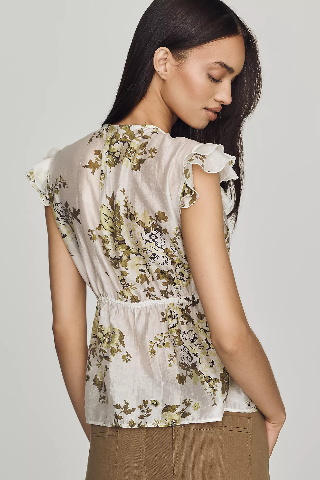 By Anthropologie Flutter-Sleeve Blouse | Anthropologie (US)