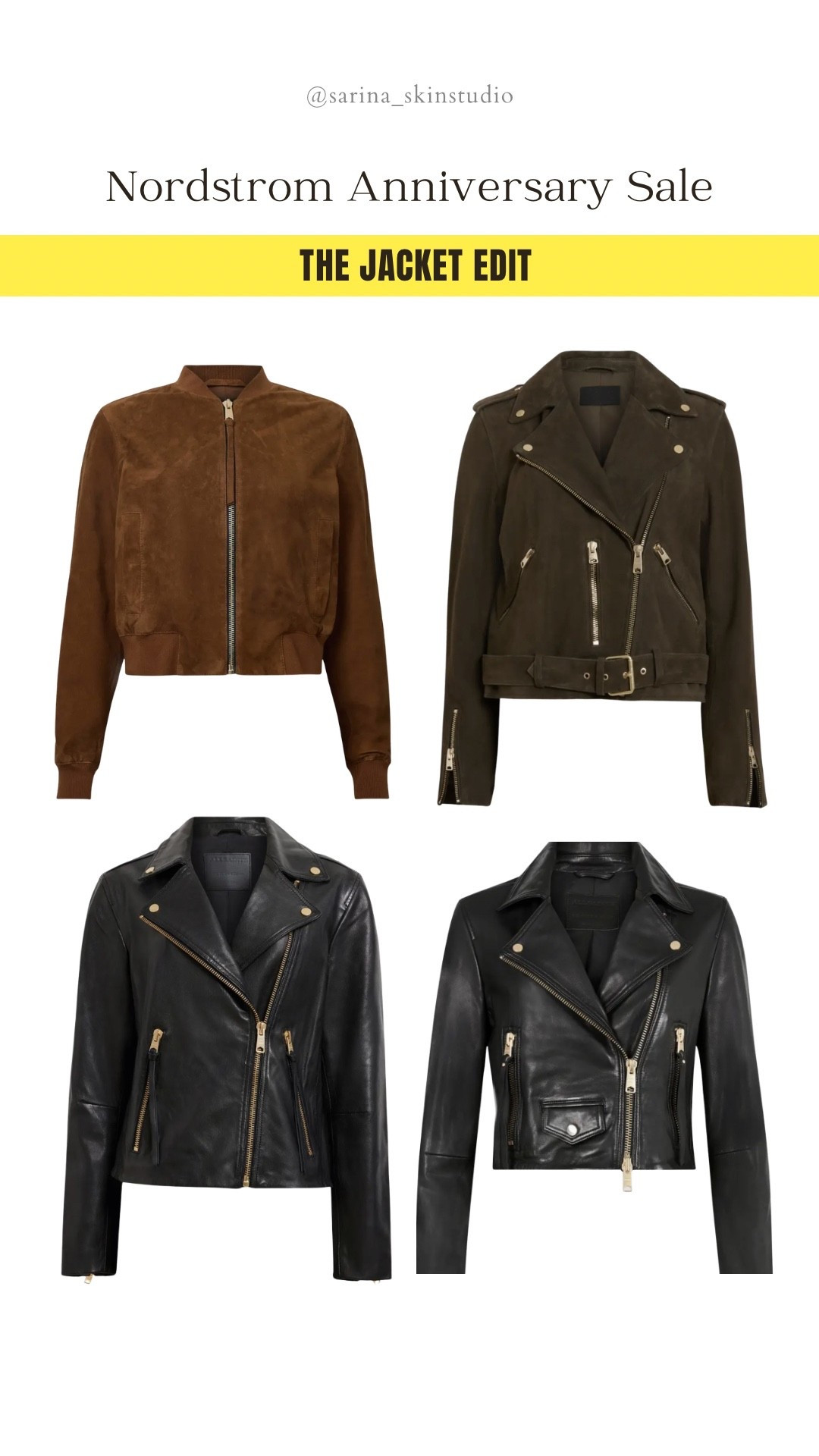 A high end leather moto jacket or suede bomber jacket is a staple piece for the fall months. Love these that are on major sale. 

#LTKSeasonal #LTKStyleTip #LTKSaleAlert