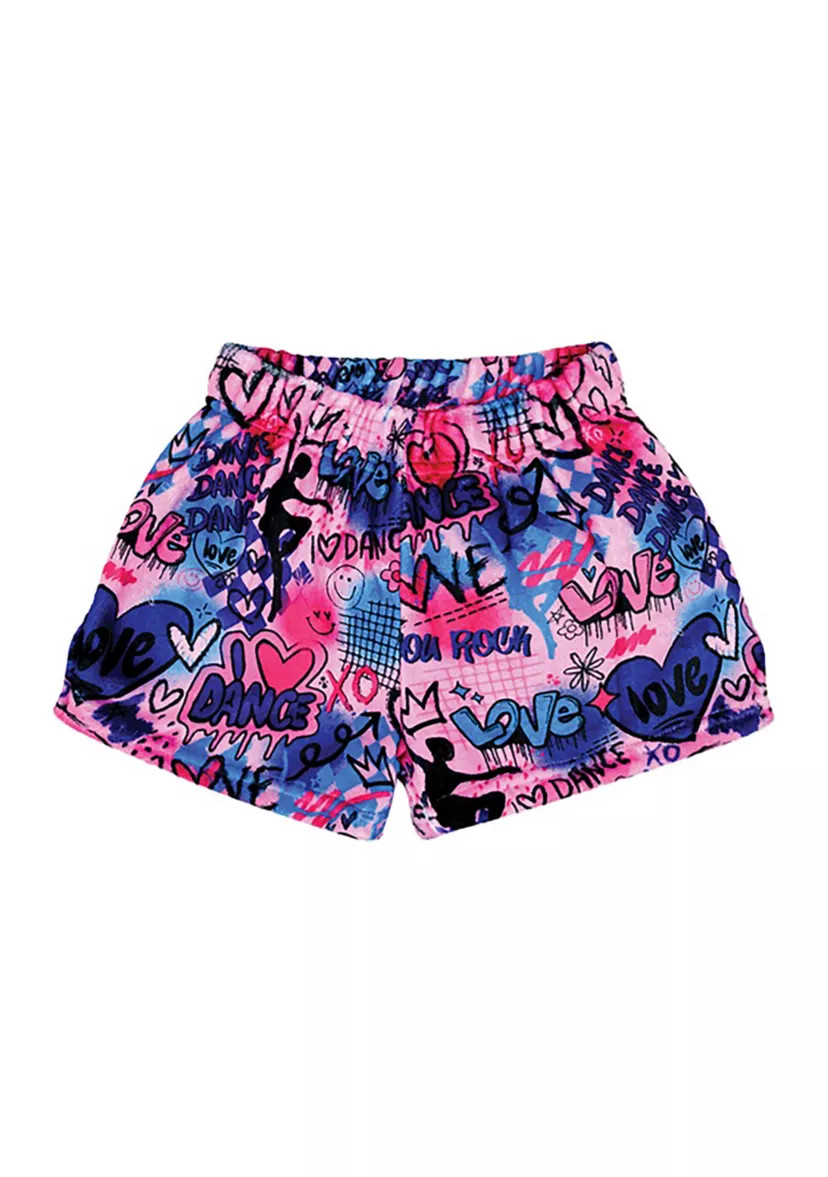 Girls 7-16 Corey Paige Dance Printed Plush Lounge Shorts | Belk