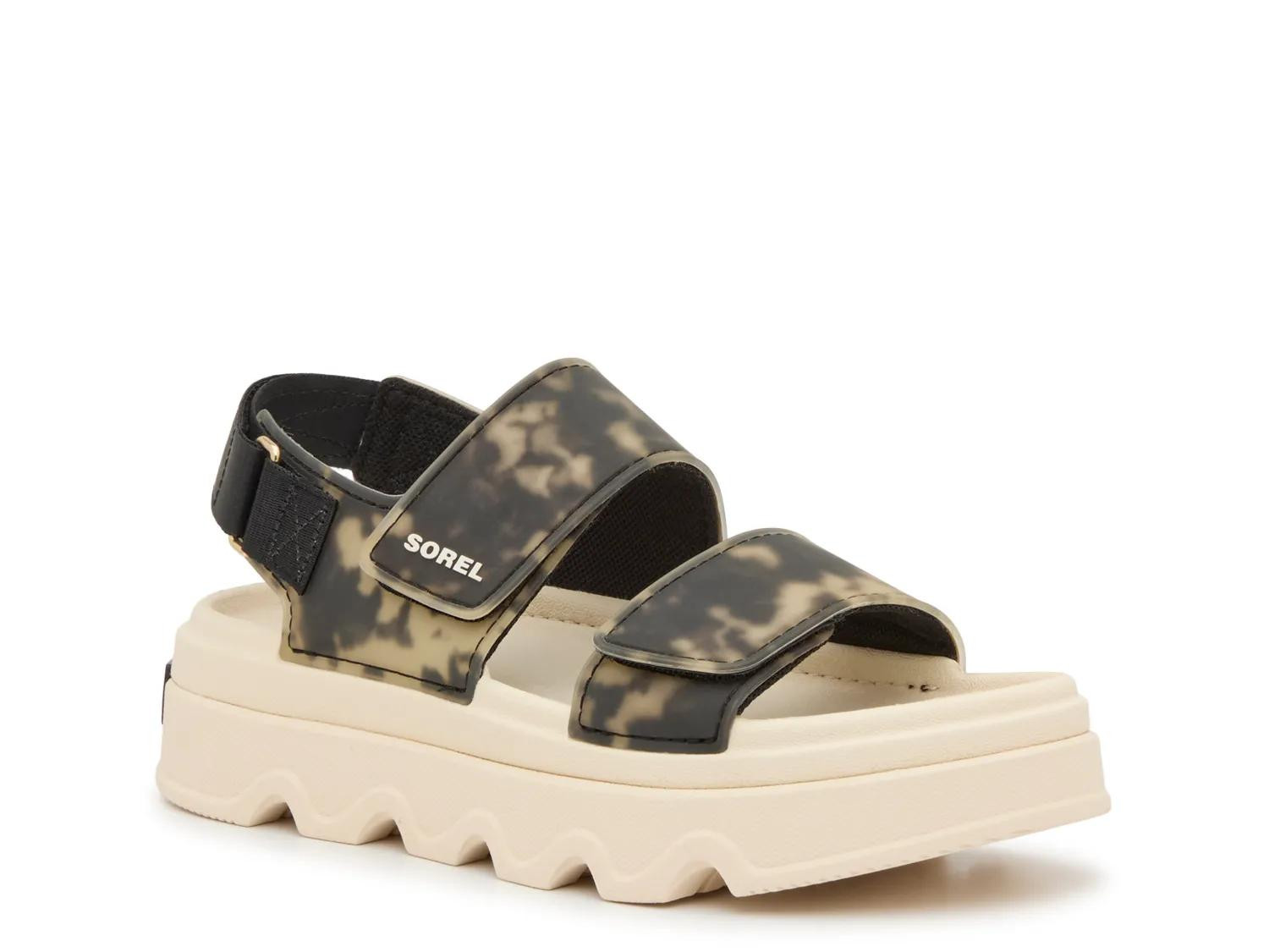 SOREL Kinetic Sunchase Sandal | Women's | Black/Chalk | Size 8 | Sandals | DSW
