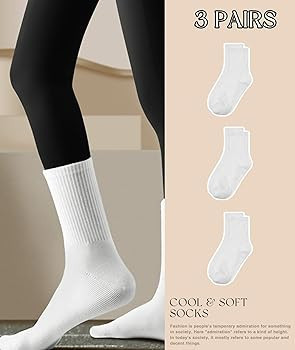 HAVE A TREE 3-6 Pack Womens Crew Lightweight Thin Casual Calf Socks Size 6-11 | Amazon (US)
