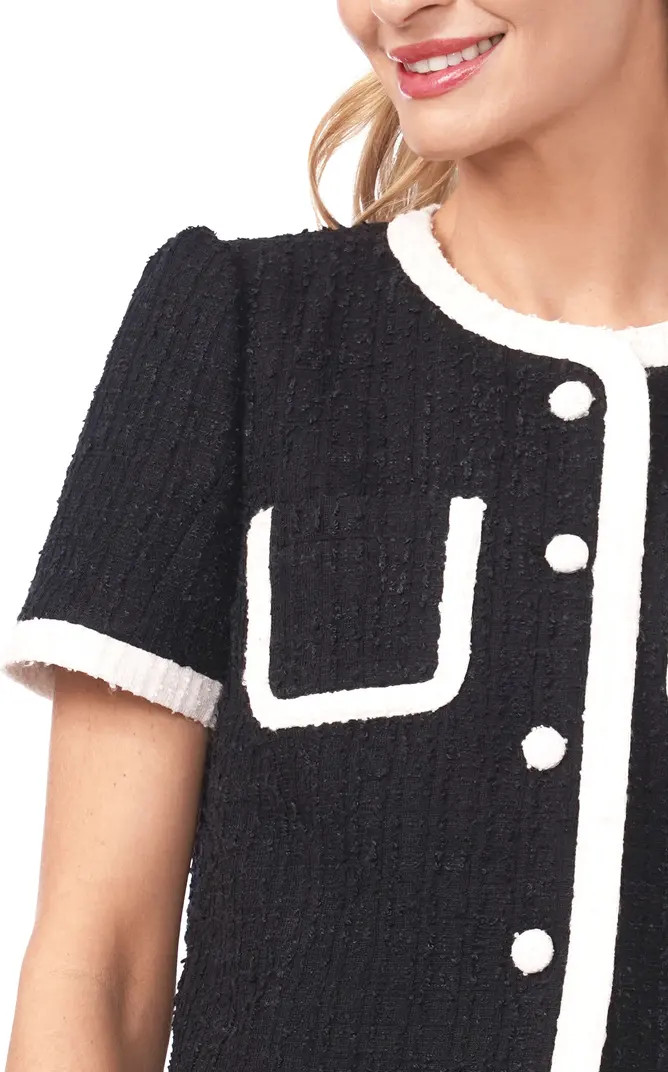 Short Sleeve Bouclé Crop Jacket | Nordstrom