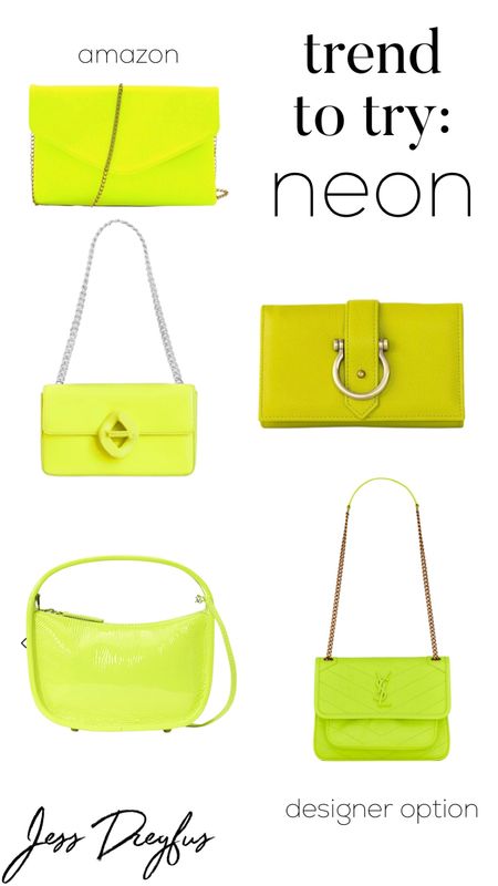 I love adding a neon pop to add interest to an outfit. It works with almost everything and makes so much sense as a bag. 

Although this is trendy now, I think it’s a trend there here to stay. So let’s call it a classic shall we? 

Price point? I’ve got you covered from Amazon to Designer. 

xoxo, Jess 

#LTKstyletip #LTKFind