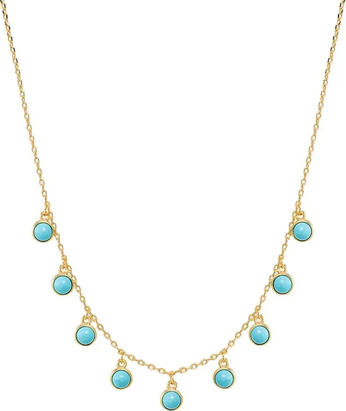 BY ADINA EDEN Turquoise Bezel Shaker Necklace | Nordstrom | Nordstrom
