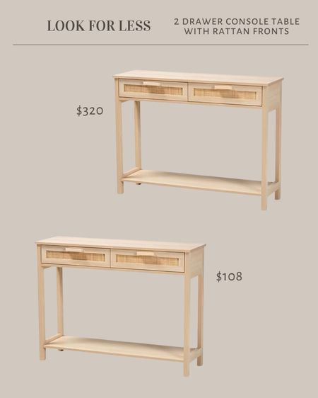 Looks for less

2 drawer console table with rattan fronts 

#LTKhome #LTKsalealert #LTKstyletip