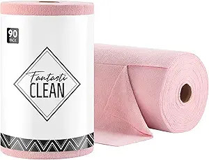 Fantasticlean Microfiber Cleaning Cloth Roll -90 Pack, Tear Away Microfiber Towels, 12" x 12", Re... | Amazon (US)