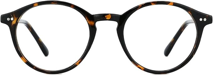 TIJN Blue Light Blocking Glasses Men Women Vintage Thick Round Rim Frame Eyeglasses | Amazon (US)