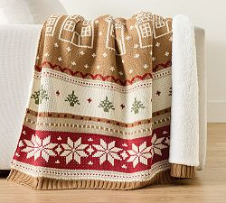 Gingerbread House Jacquard Fair Throw | Pottery Barn (US)