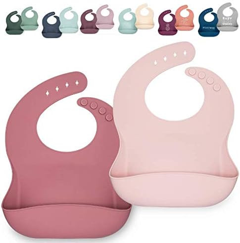 AVA + OLIVER Silicone Bib Set - Adjustable Waterproof Bibs - Set of 2 | Amazon (US)
