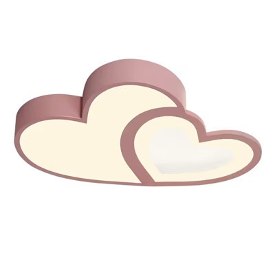 YIYIBYUS Creative Heart Shape Flush Mount Ceiling Light with Acrylic Shade, Pink | Target