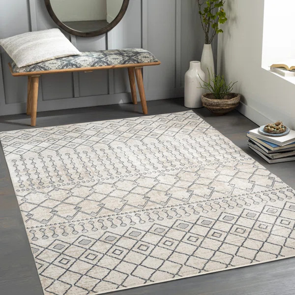 Landsdale Machine Woven Performance Gray/Black Rug | Wayfair North America