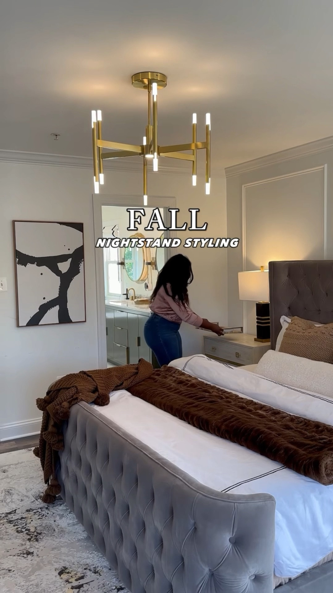 Fall nightstand styling ideas! Welcome the warmth of the season with cozy neutrals, fall candles and florals 🤎

#LTKHome