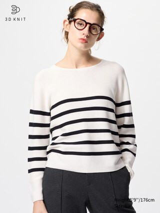 WOMEN'S 3D KNIT COTTON CREW NECK SWEATER | UNIQLO AU | Uniqlo Australia