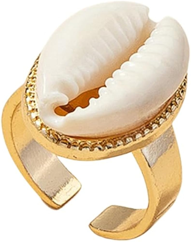 Mrotrida Shell Ring for Women Fashion Natural Sea Shell Finger Rings Bohemian Midi Rings | Amazon (US)