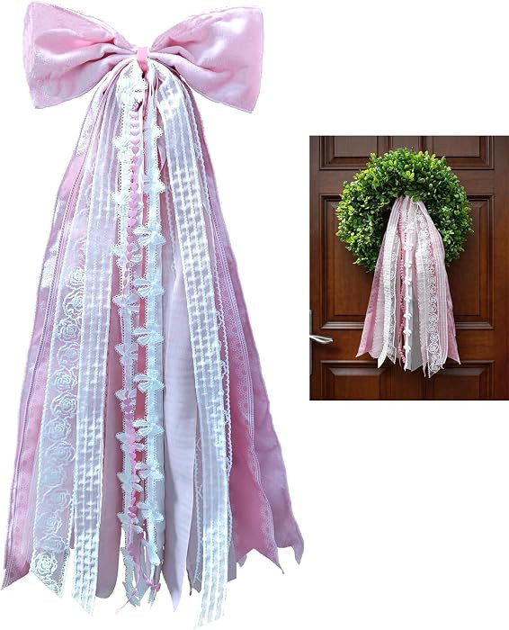 Pink Velvet Bow, Coquette Room Decor, Valentine's Day Decorations | Amazon (US)