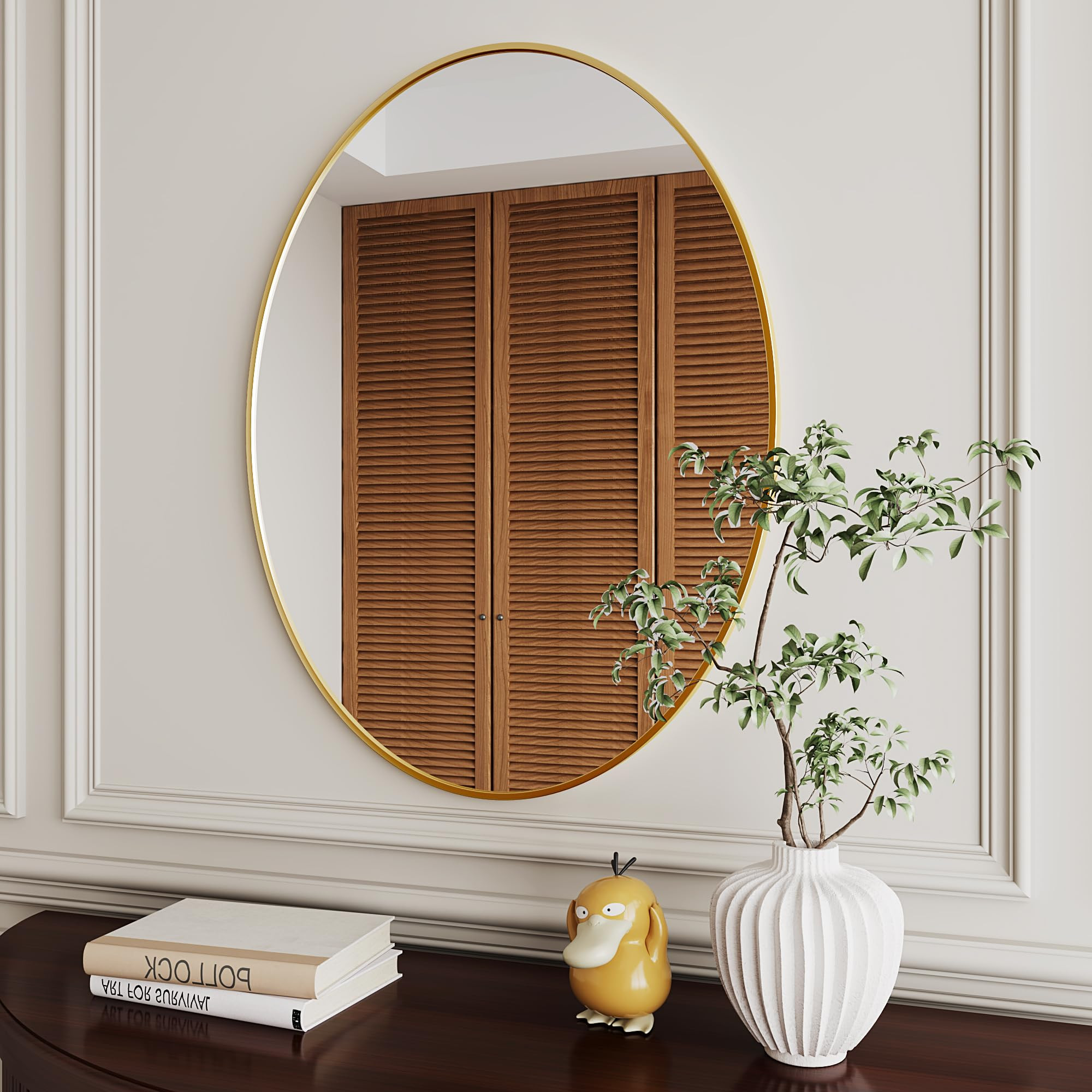 Oval Mirrors,Oval Bathroom Mirrors,24x36 Gold Mirror for Bathroom,espejos decorativos de pared,Ba... | Amazon (US)