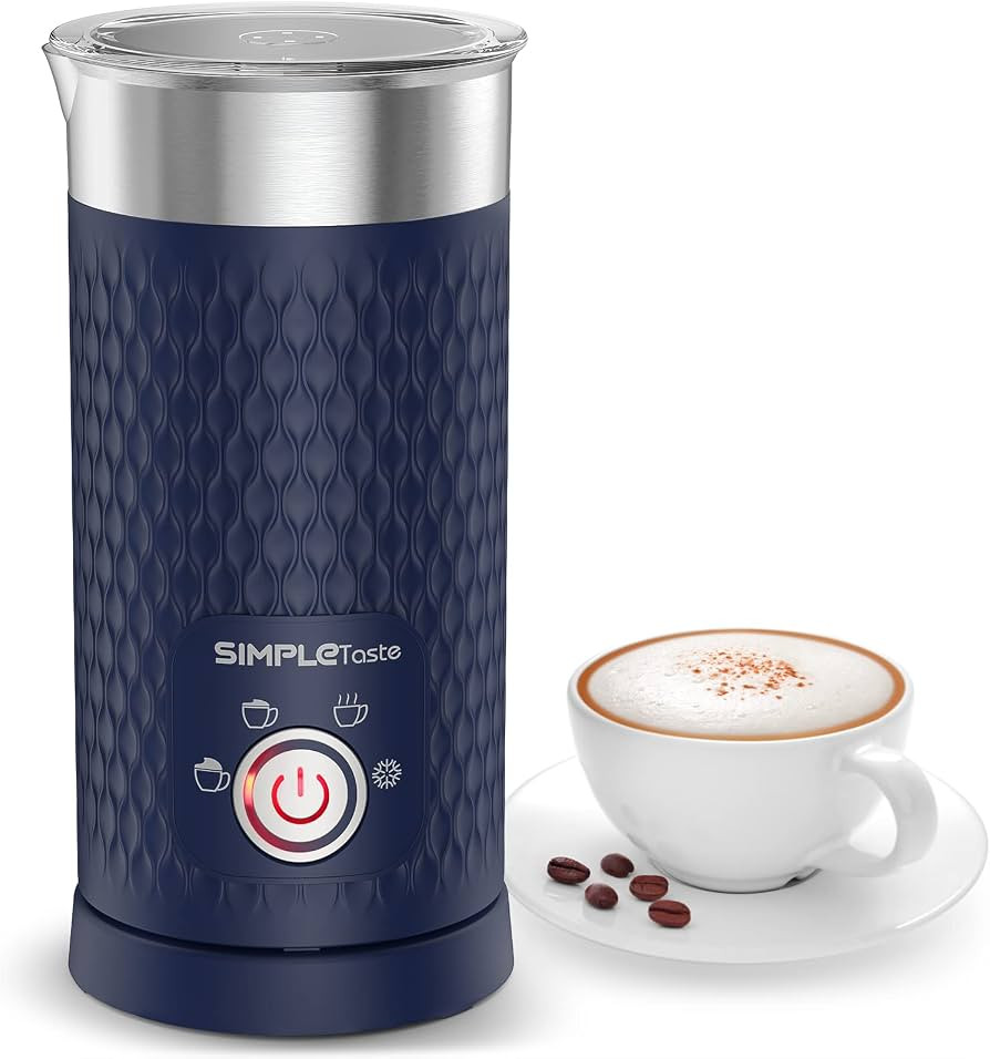 SIMPLETASTE Milk Frother, 4-in-1 Electric Milk Steamer, Automatic Warm and Cold Foam Maker and Mi... | Amazon (US)
