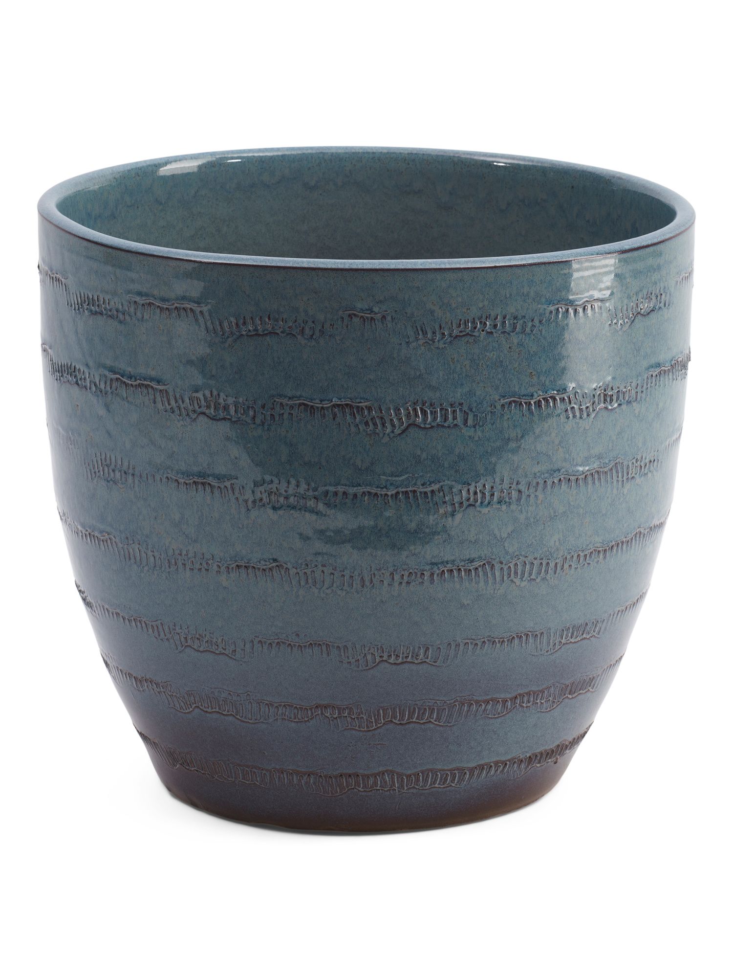 Large Global Stripe Ceramic Planter | TJ Maxx