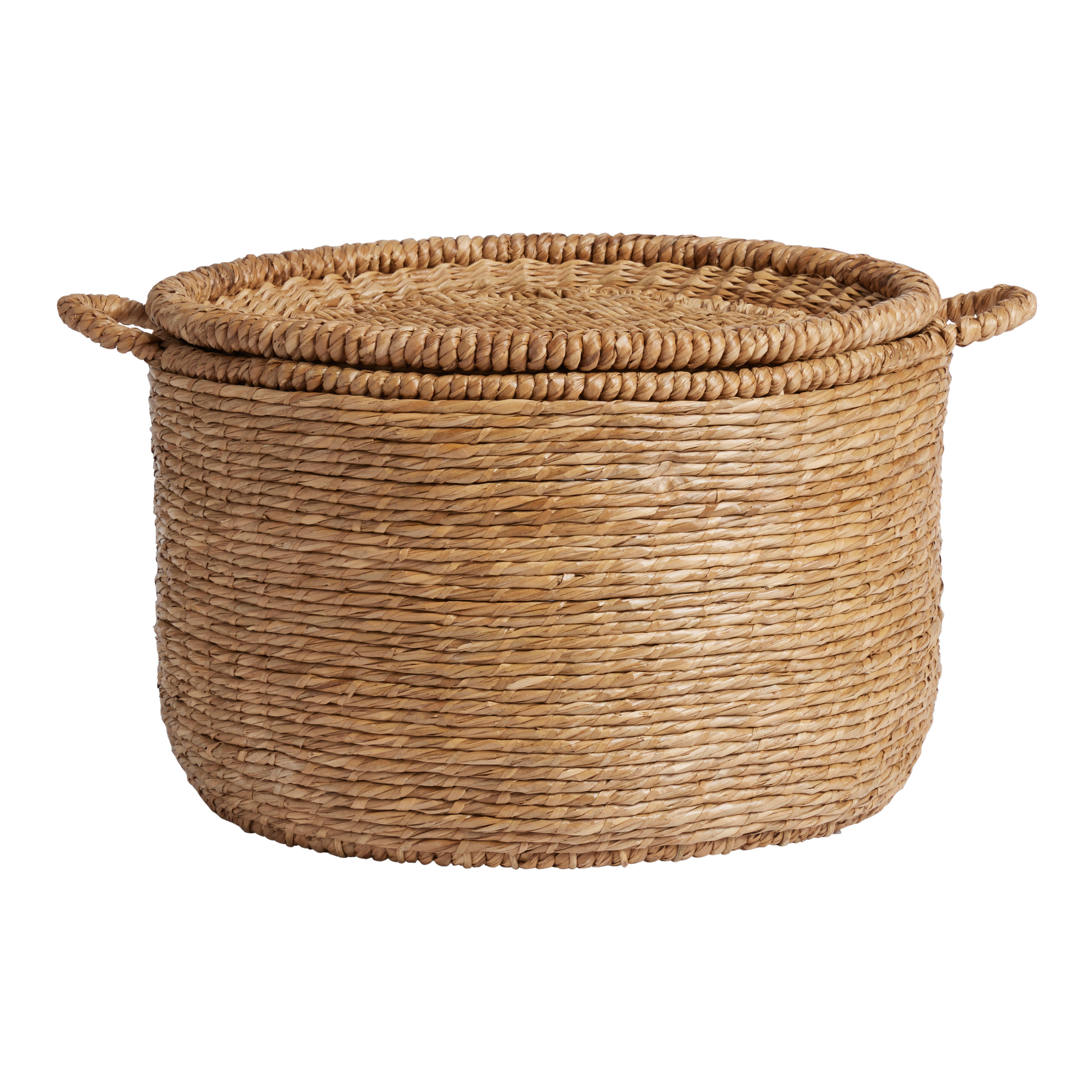 Nenita Water Hyacinth and Rattan Basket With Tray Lid | World Market