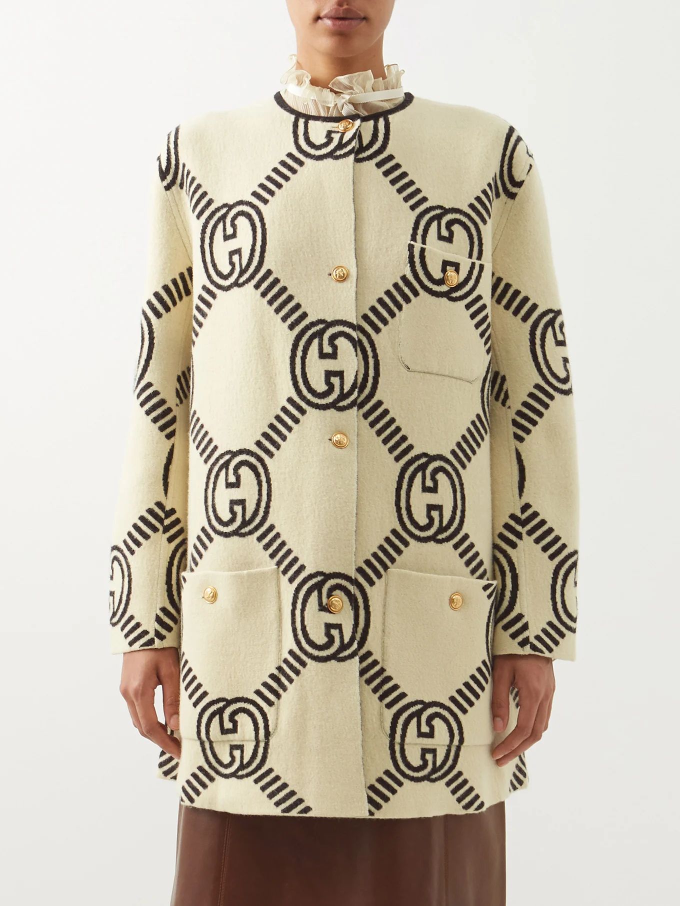 Reversible GG-jacquard wool-blend cardigan | Gucci | Matches (US)