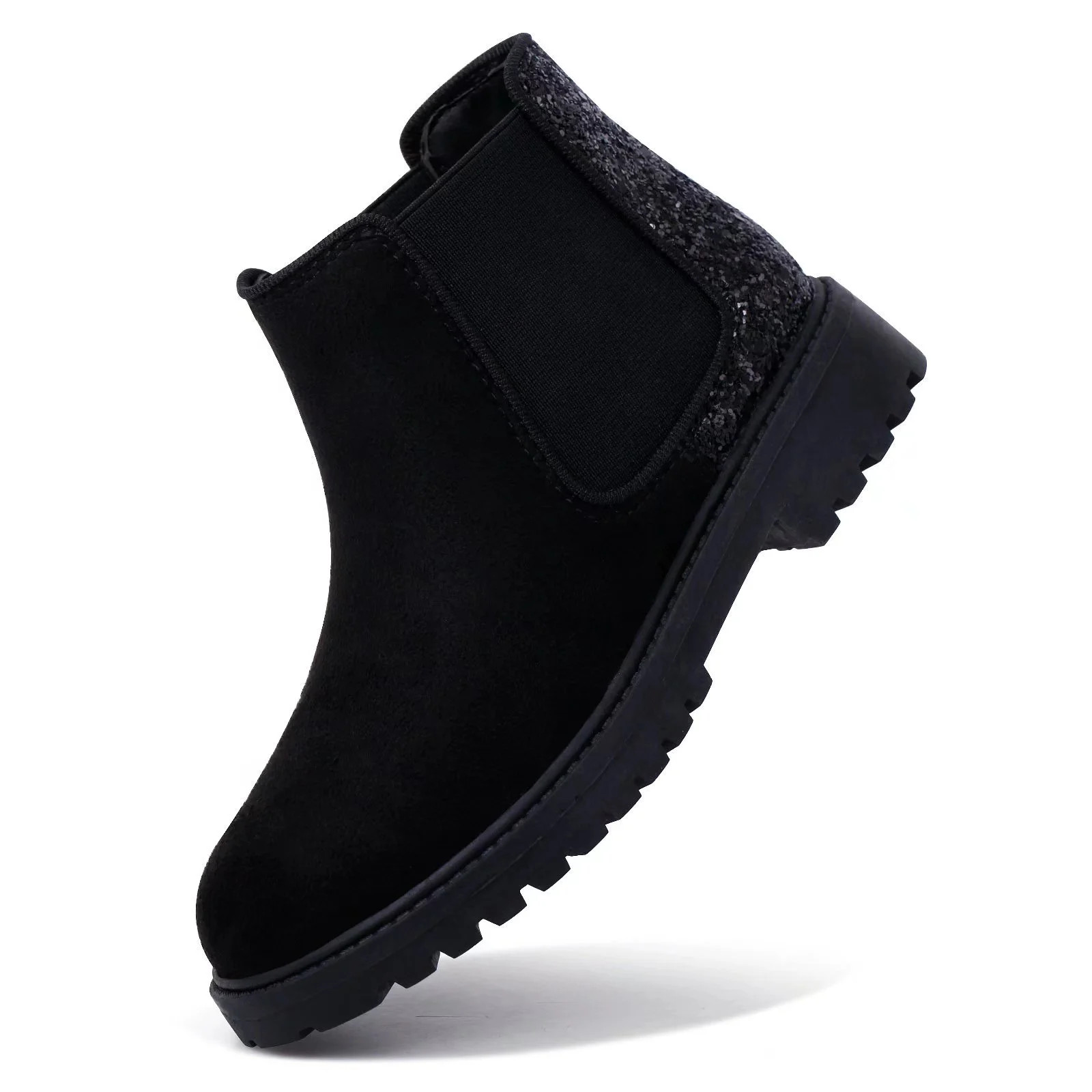 Girls Ankle Boots Kids Glitter Winter Boots for Teen Girls Fall Winter Boots Elastic Low Heel Gir... | Walmart (US)