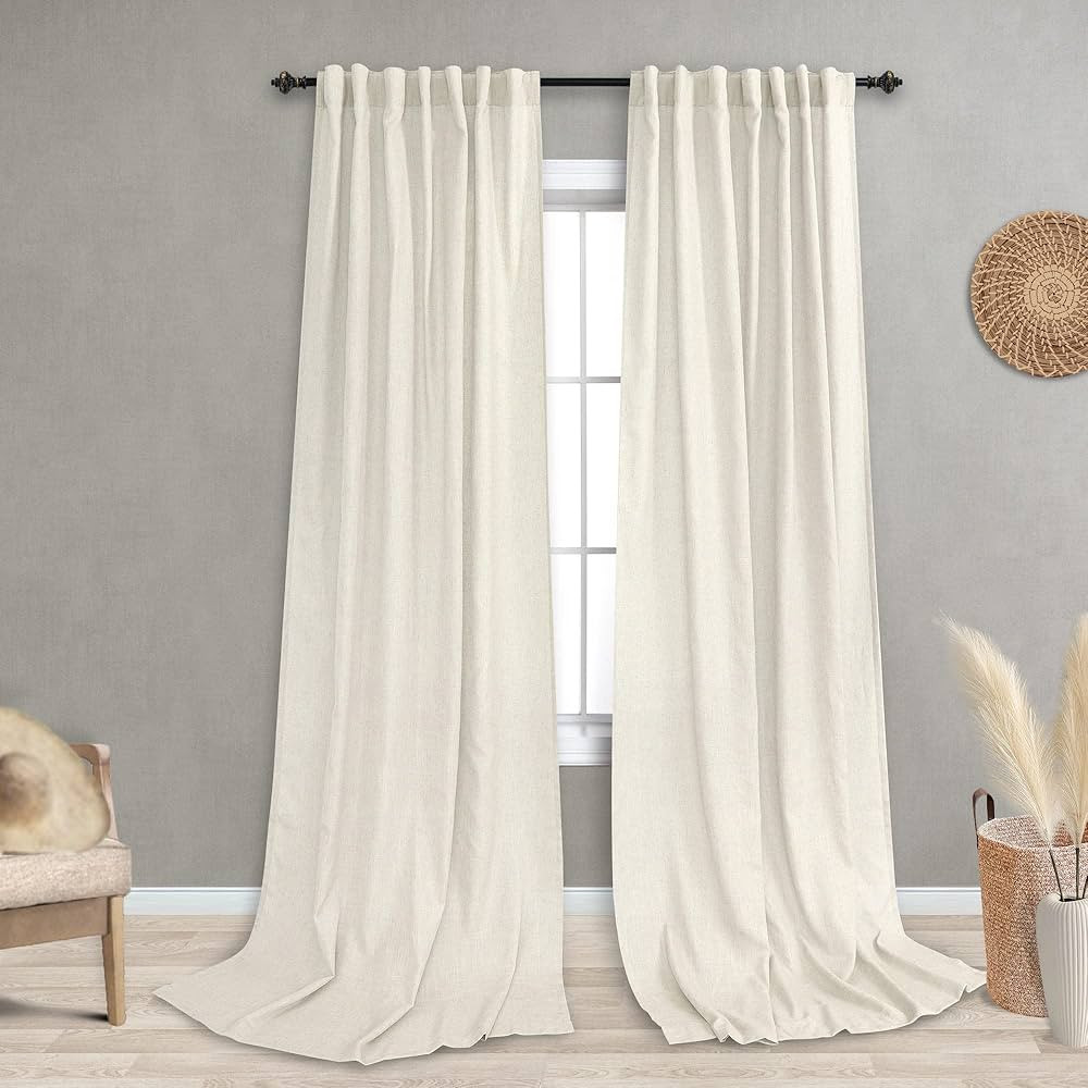 52 Inch Wide Extra Long Curtain Panels Drapes 108 Inches for Living Room Set 2 Back Tab Rod Pocke... | Amazon (US)