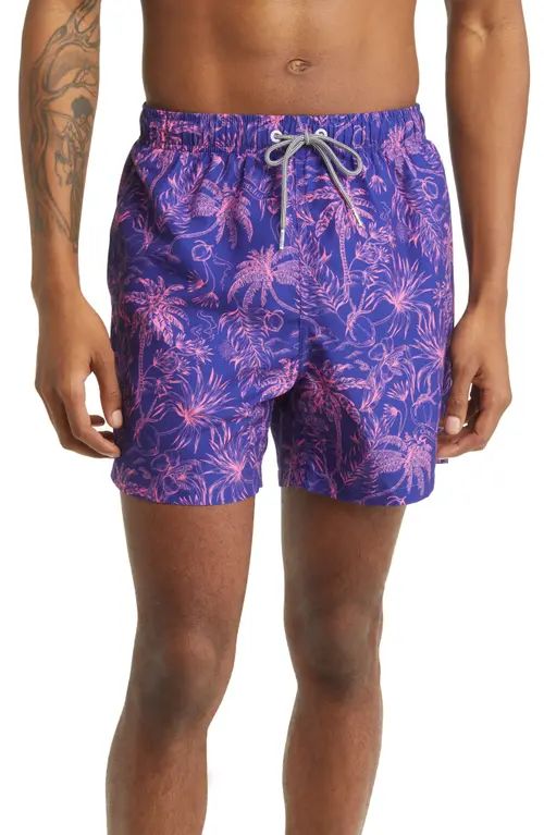 Boardies Palms Mid Length Swim Trunks in Blue at Nordstrom, Size Small | Nordstrom