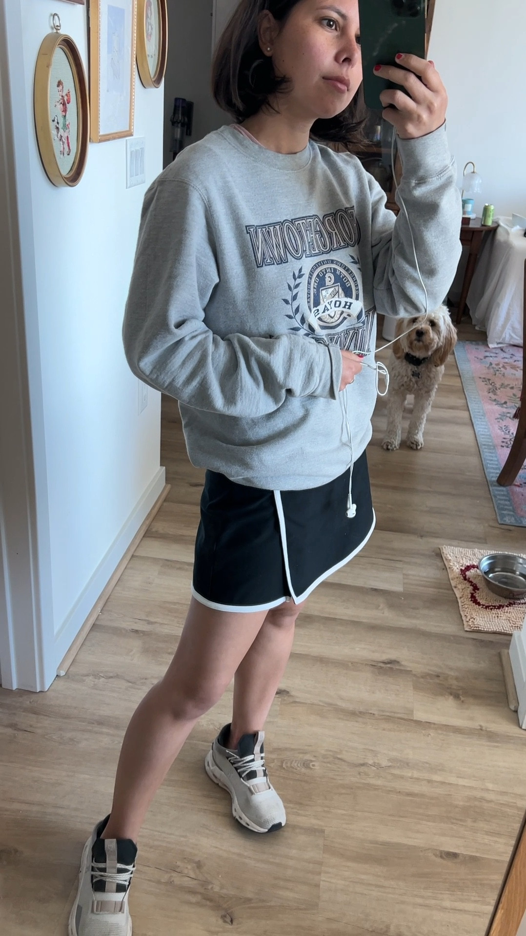 Abercrombie skort XXS petite

Hot girl walk, dog walk, athleisure, athletic wear, work from home, weekend, errands, Abercrombie active, Abercrombie ypb, pickle ball, tennis, black skort white piping, Georgetown sweatshirt, apl sneakers, petite, over 30

#LTKfindsunder100 #LTKVideo #LTKActive