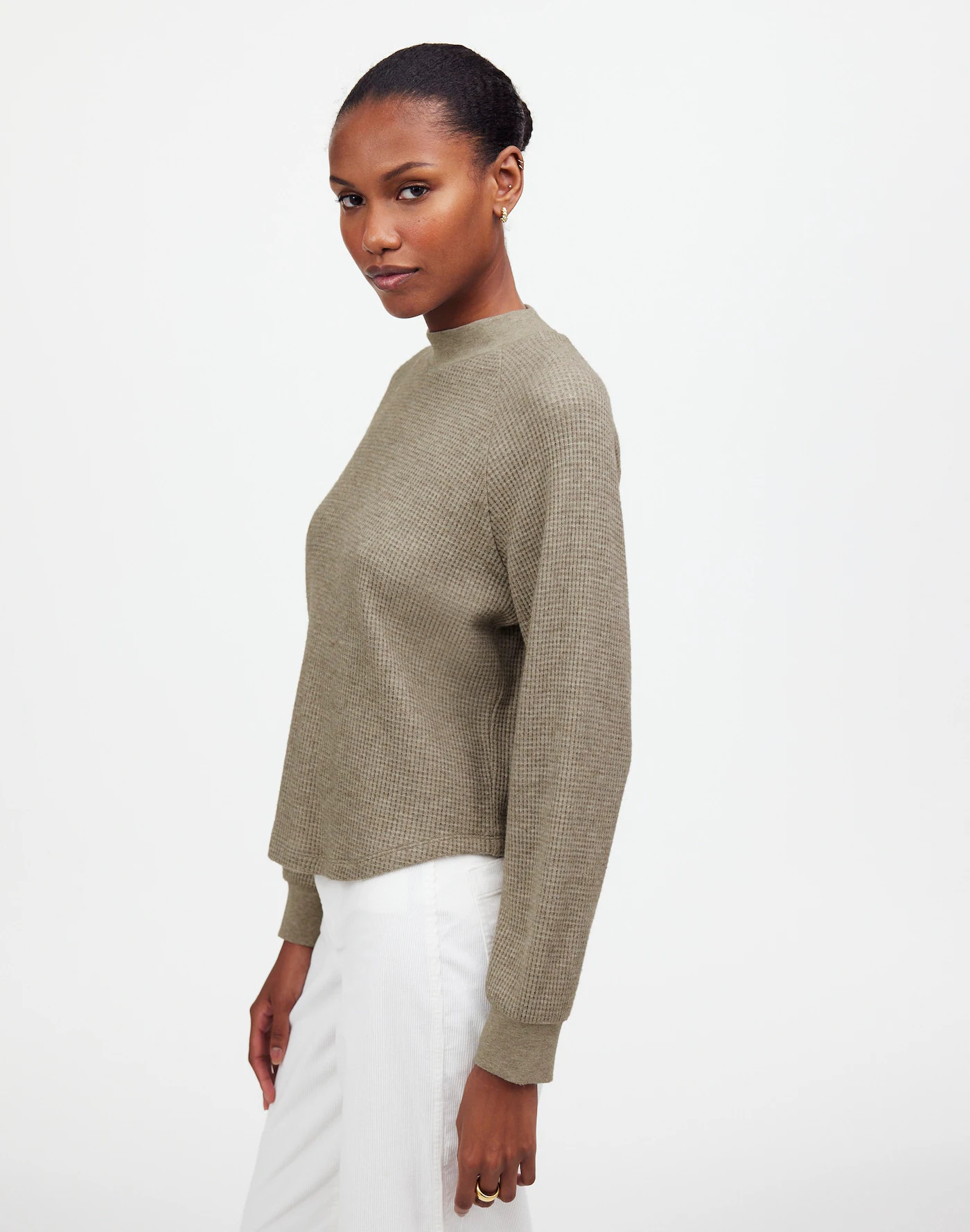 Waffle-Knit Long-Sleeve Crewneck Tee | Madewell | Madewell