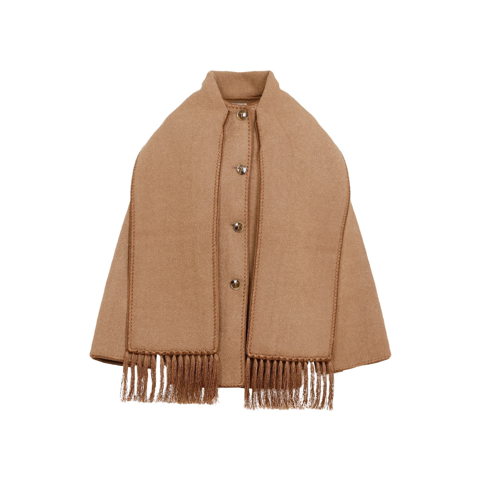 Totême Buttoned Whipstitch-Trim Scarf Jacket | Cettire Global