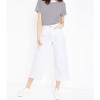 White Cropped Wide Leg Jeans New Look | New Look (UK)