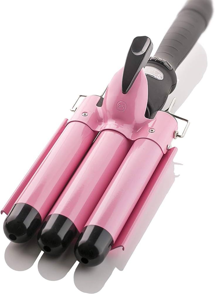 Alure Three Barrel Curling Iron Wand with LCD Temperature Display - 1 Inch Ceramic Tourmaline Tri... | Amazon (US)