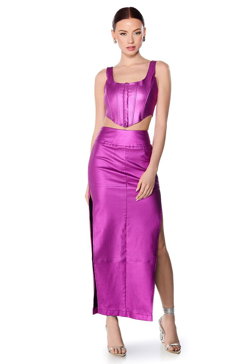 BELIEVE IT METALLIC MAXI SKIRT | AKIRA