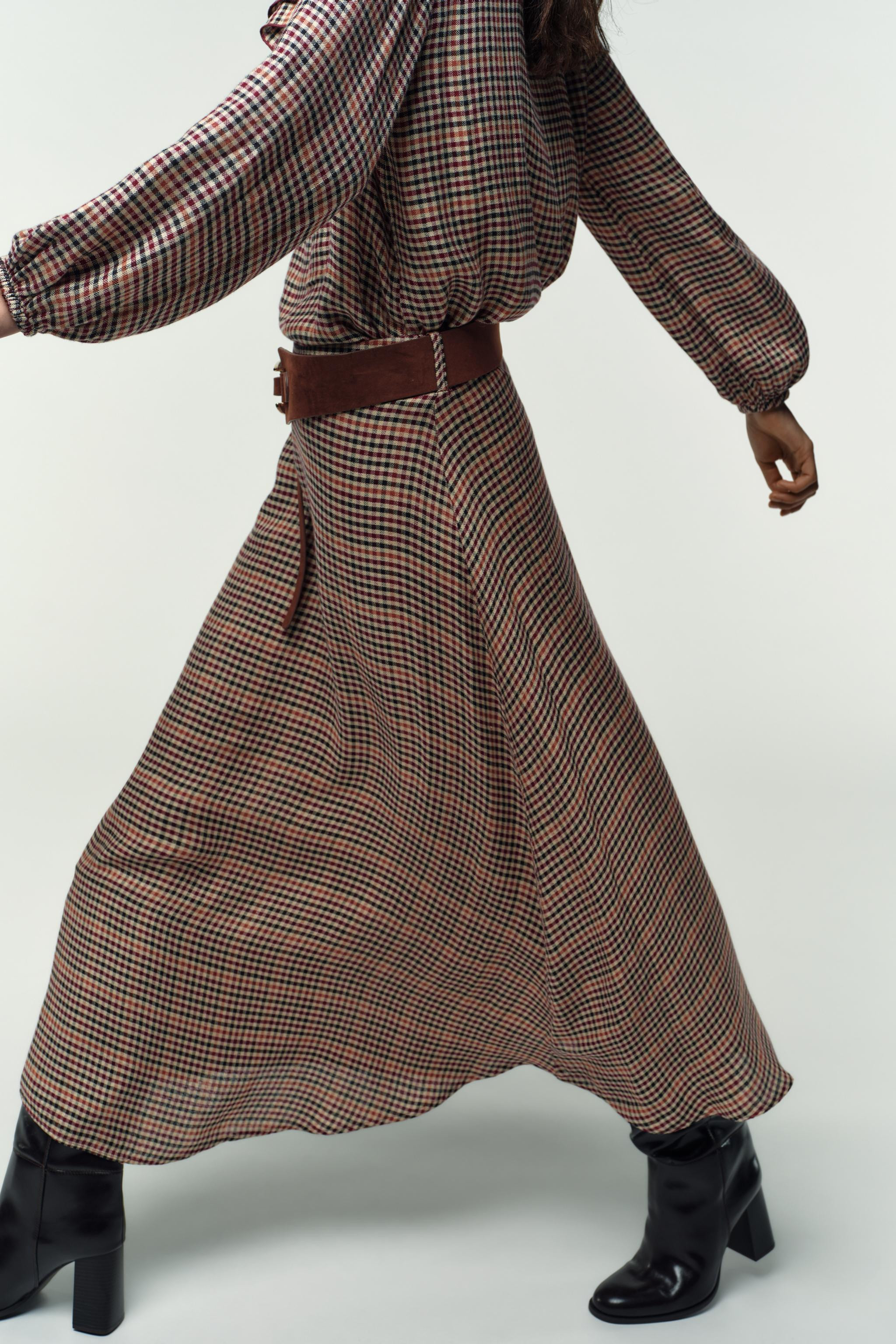 PLAID SKIRT WITH BELT | Zara US