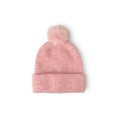 Britt's Knits Women's Powder Knit Ultra Soft Pom Hat Pink | Target
